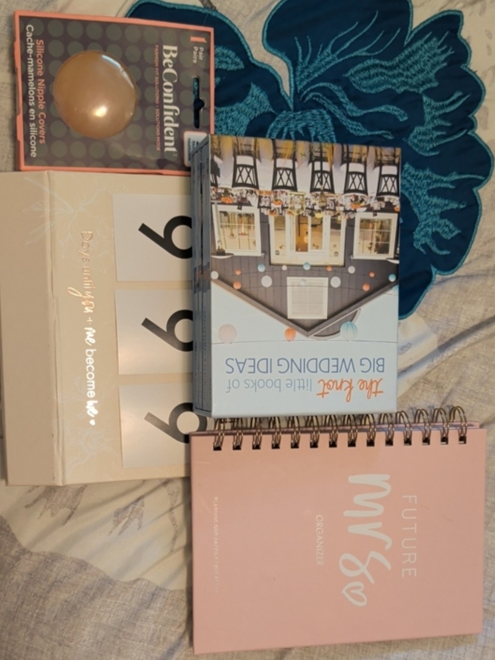 Future Mrs. Pink Spiral Wedding Planner, Books, Nipple Covers And Countdown